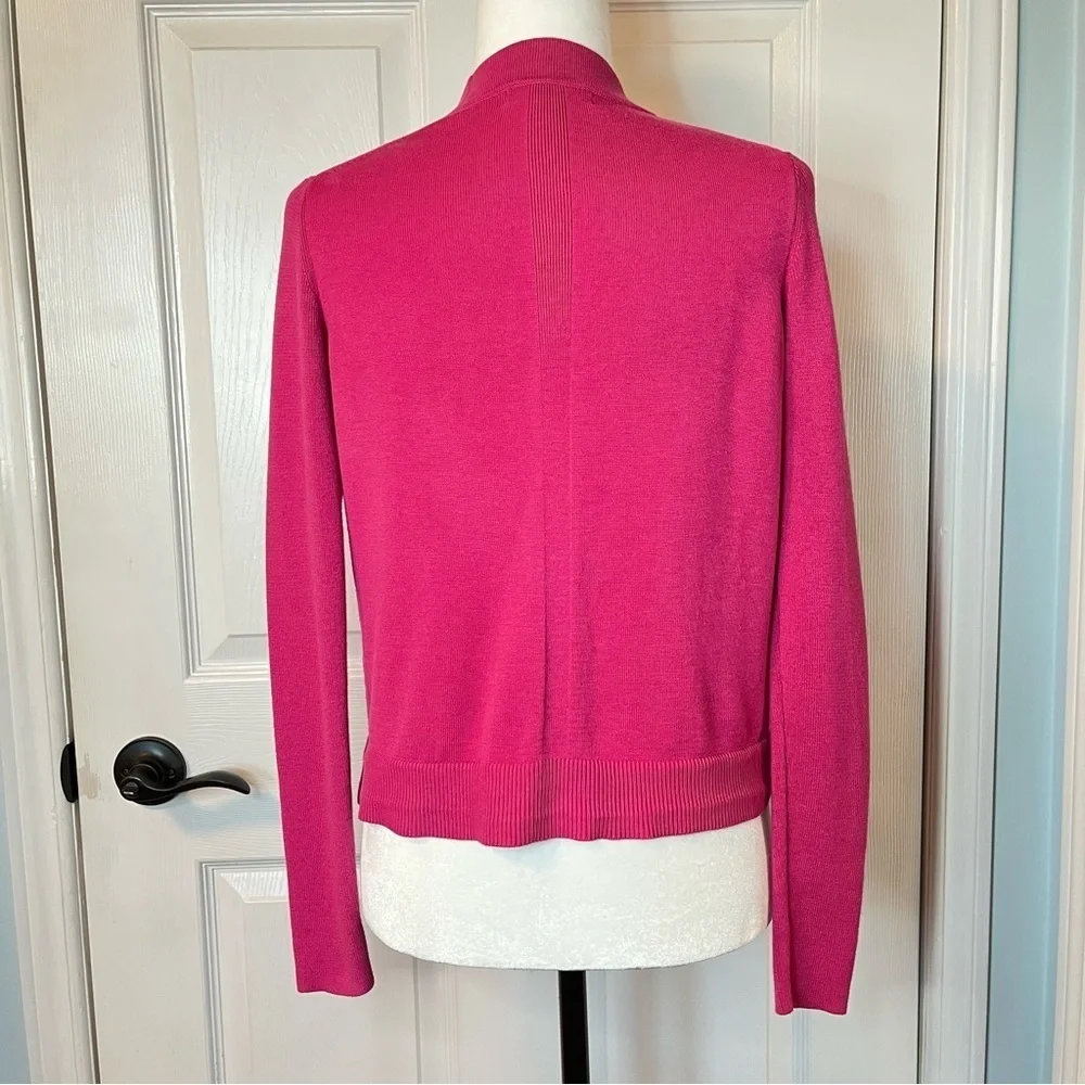 Banana Republic Women's Cotton/Viscose Pink Open Front Cardigan XS Barbie Preppy - Picture 2 of 5